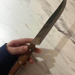 Vintage Maxam Precision Hollow Ground 8" Stainless Steel Knife with Wood Handle